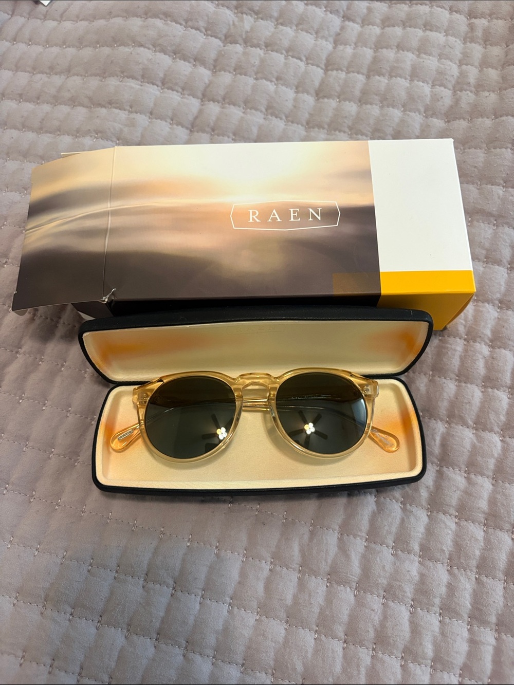 RAEN Remmy 52 Sunglasses-CHAMPAGNE CRYSTAL / GREEN POLARIZED